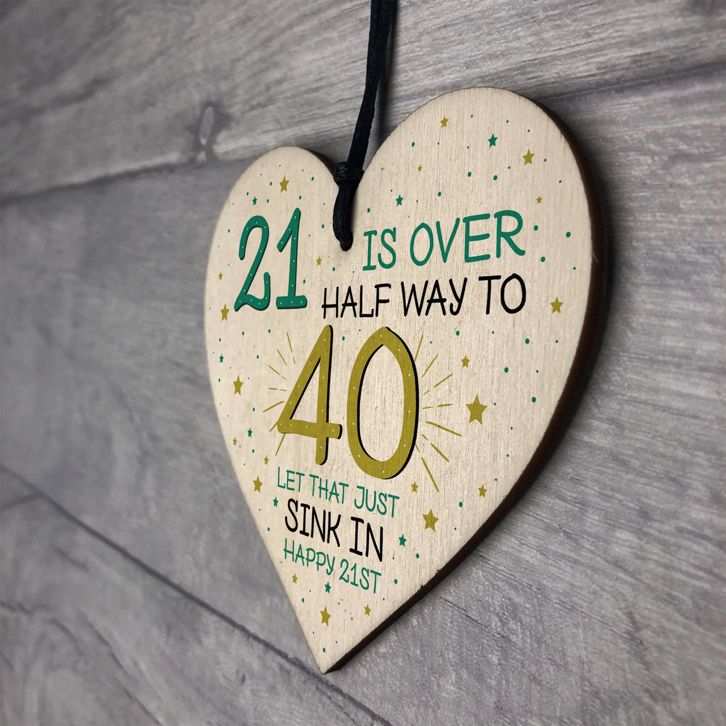 Rude Funny 21st Birthday Gift For Daughter Son Wooden Heart