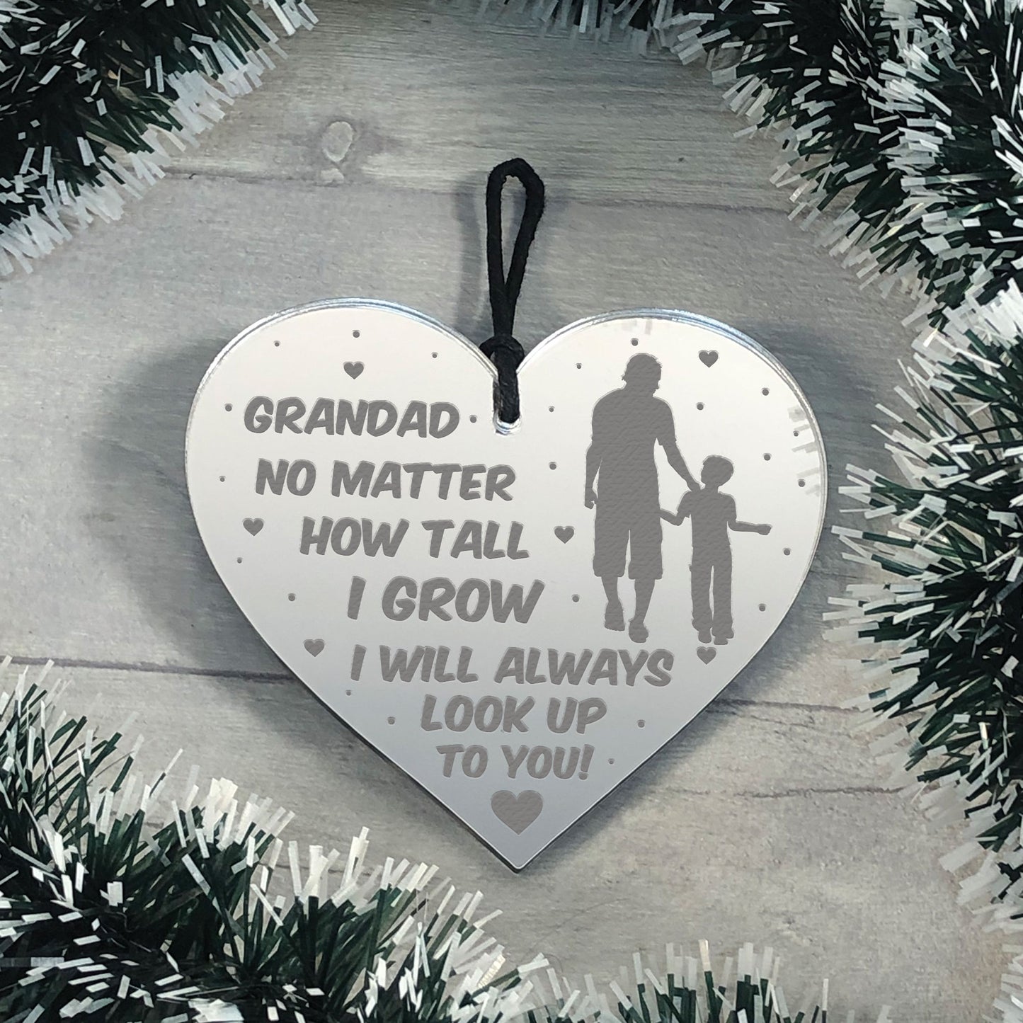 Special Gift For Grandad Fathers Day Gift For Him Engraved Heart