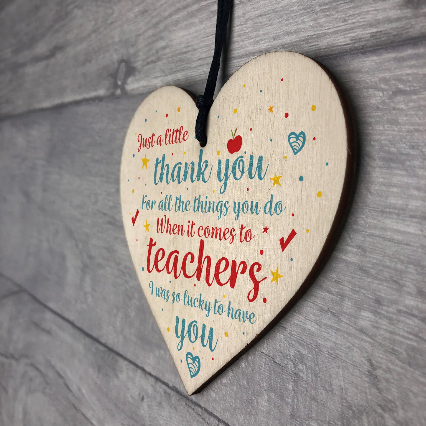 Handmade Wooden Hanging Plaque Gift For Teacher Thank You Gift