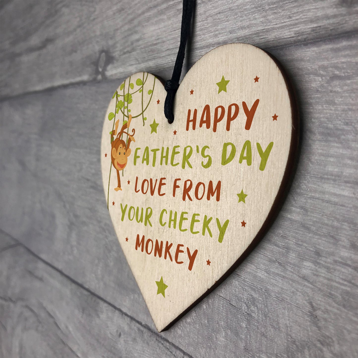 Funny Cheeky Fathers Day Gift Wooden Heart Dad Gift