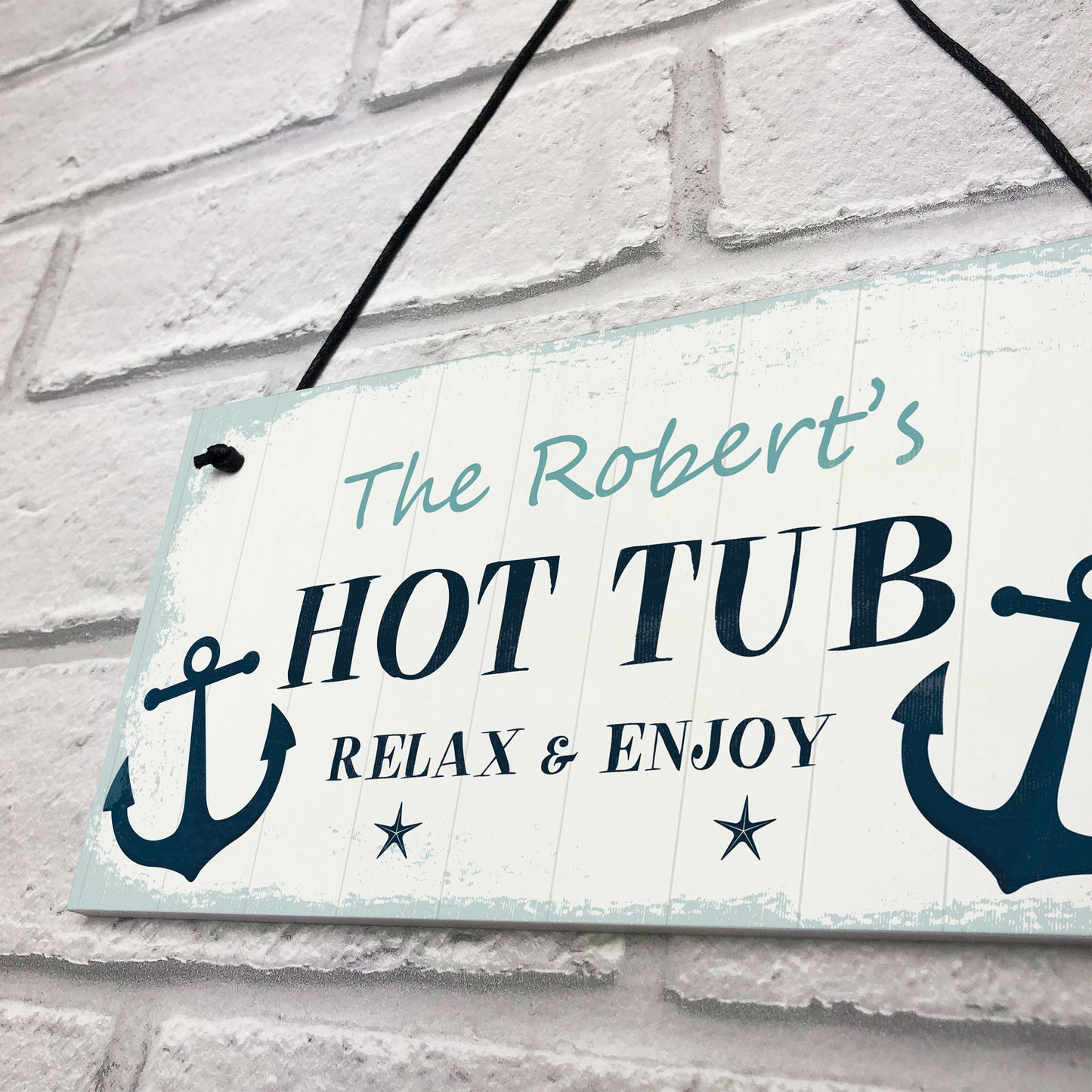 Nautical Theme Hot Tub Sign Hanging Plaque Personalised Hot Tub