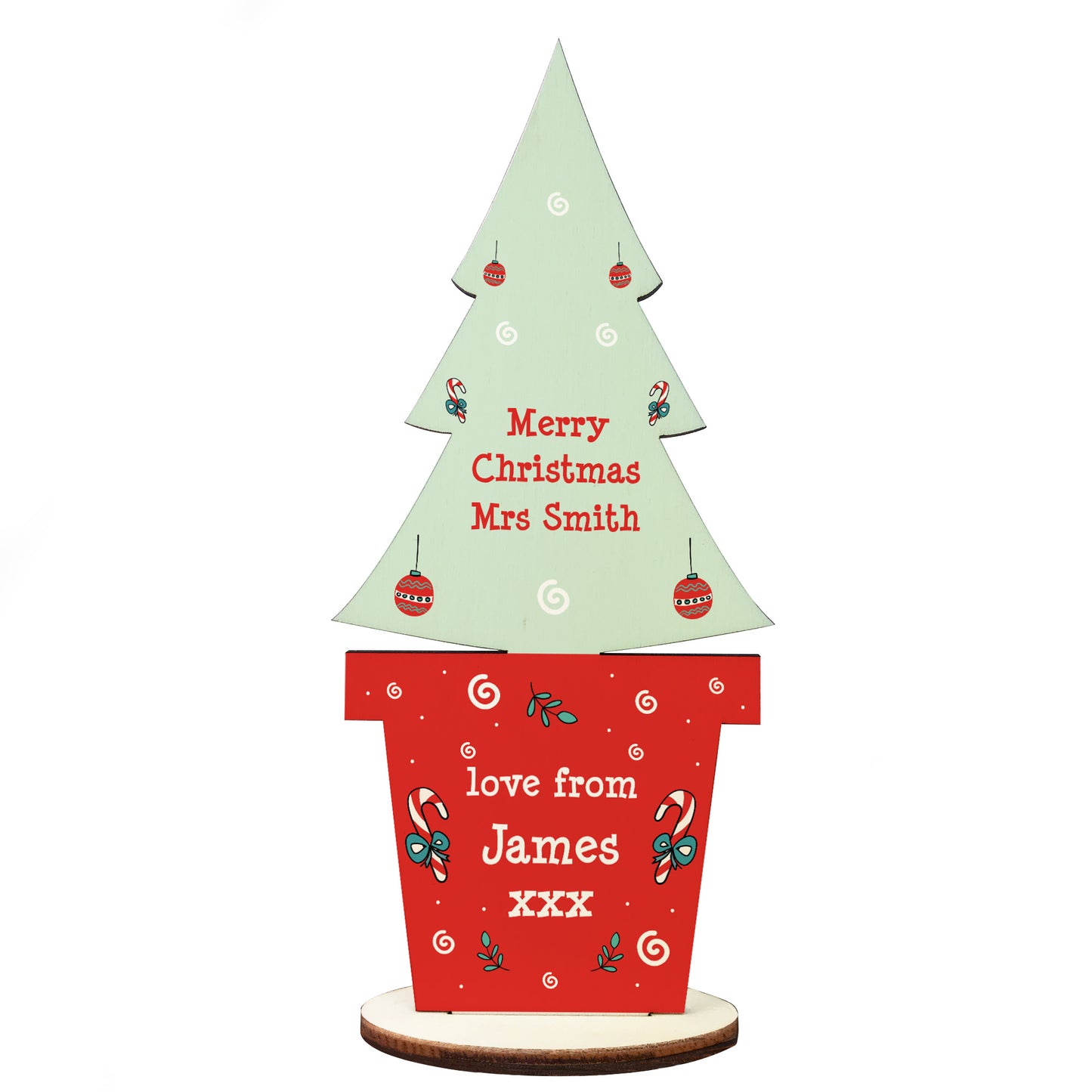 Personalised Teacher Gift For Christmas From Student Wood Tree