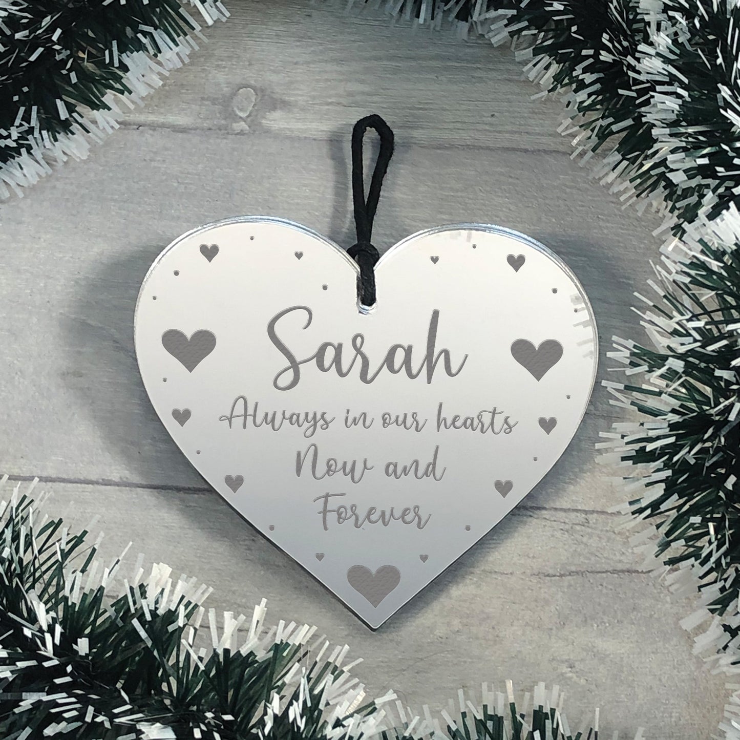 Personalised Memorial Mirror Bauble Gift For Lost Loved One