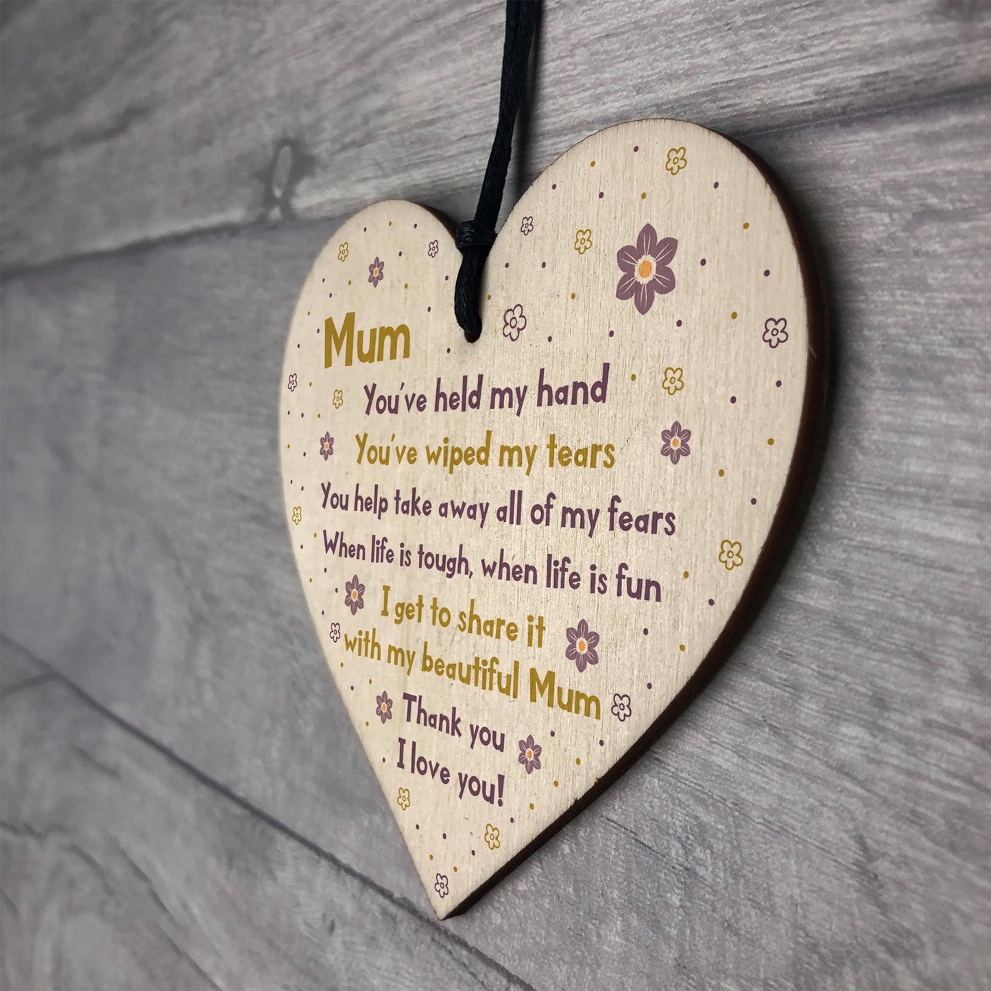 Mum Gift For Mothers Day Birthday Wood Heart Gift From Daughter