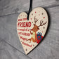 Funny Friendship Christmas Gift Novelty Wood Heart Joke Present
