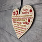 Funny 40th Birthday Gifts For Men Women Wooden Heart Decoration