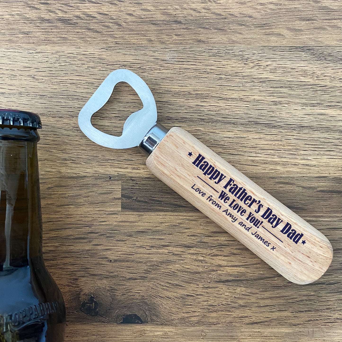 Novelty Fathers Day Gift Wooden Bottle Opener Dad Gifts