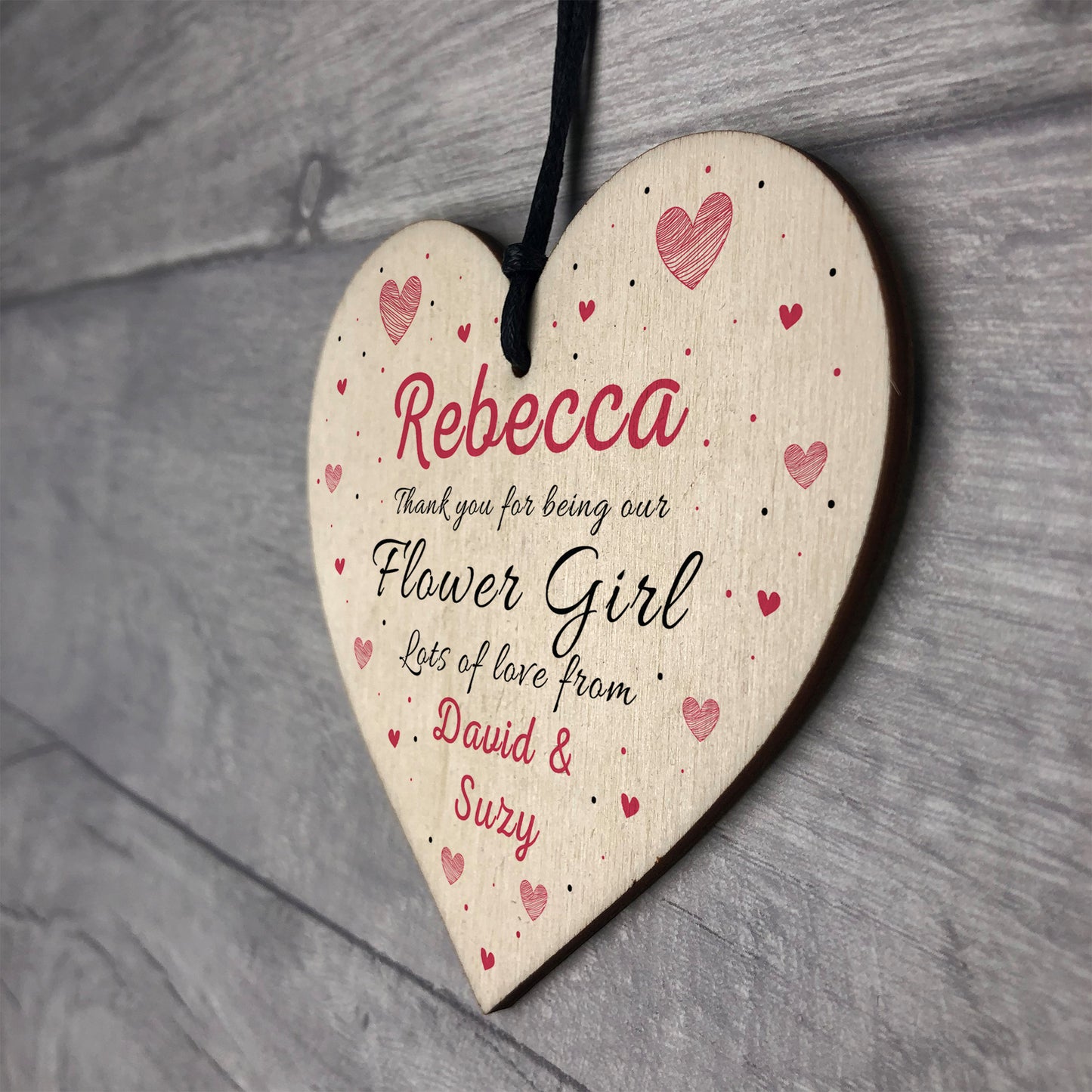 Personalised Thank You Gifts For Flower Girl Plaques Wood Heart