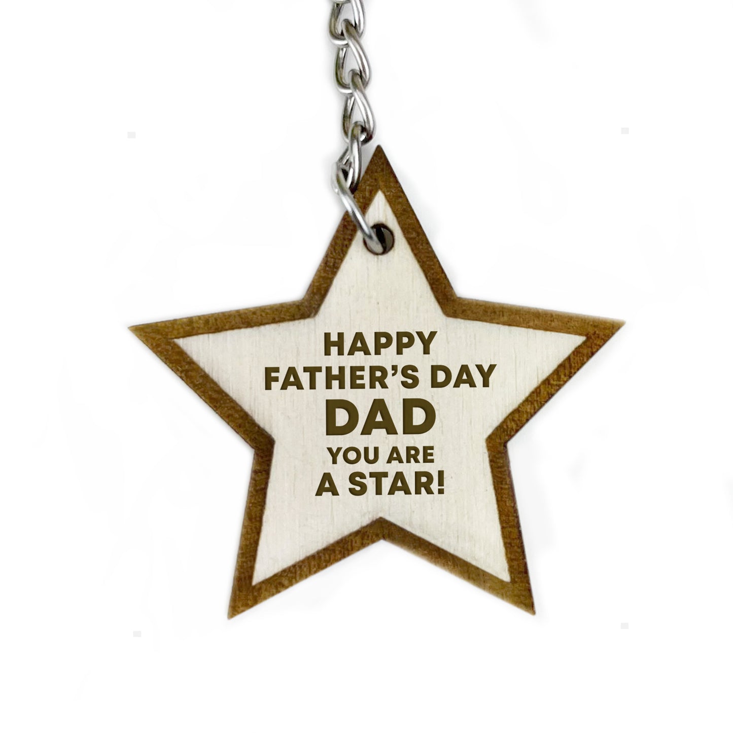 Fathers Day Gifts From Daughter Son Engraved Wood Keyring