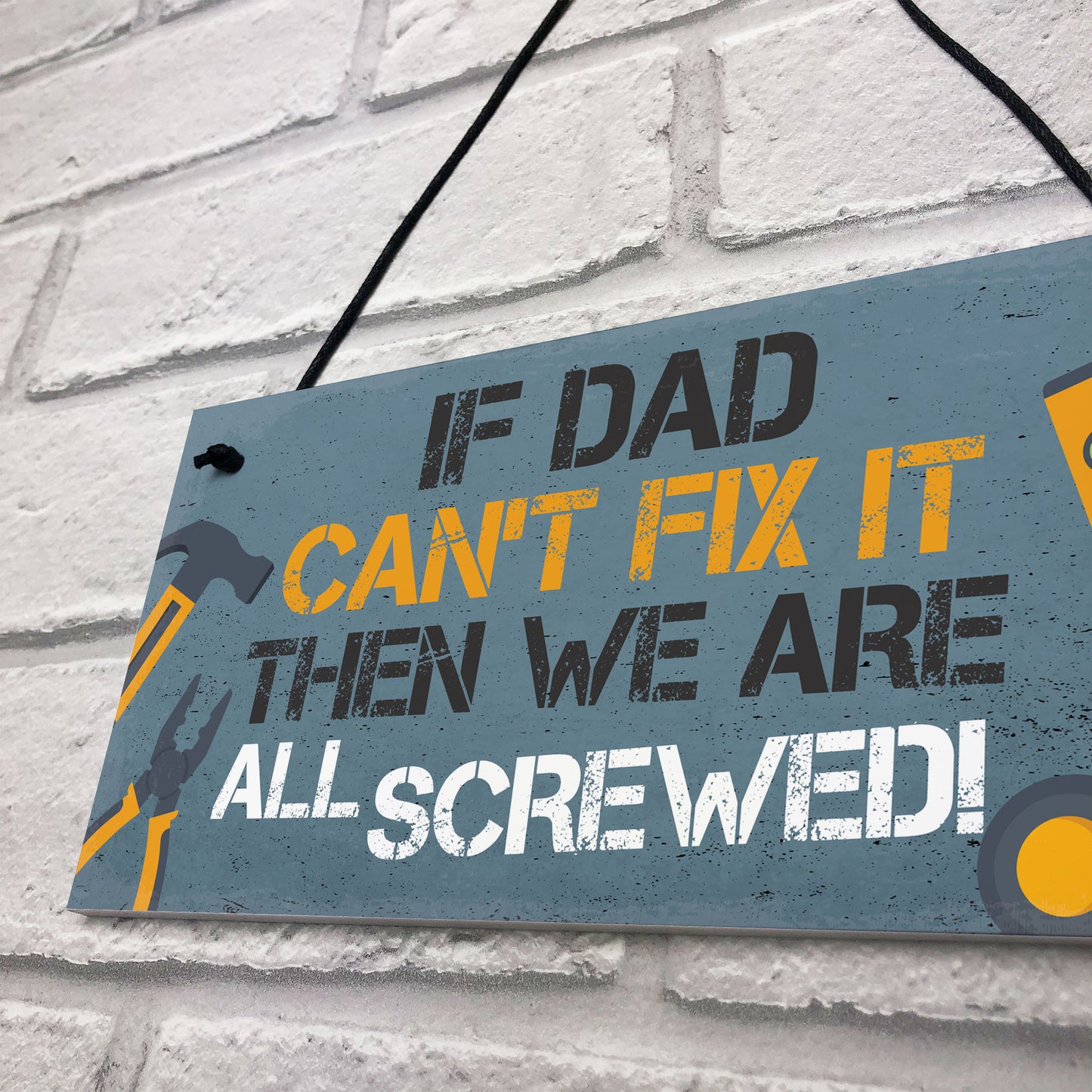 Dad Fix It ManCave Sign Garage Shed Door Wall Sign Birthday Xmas