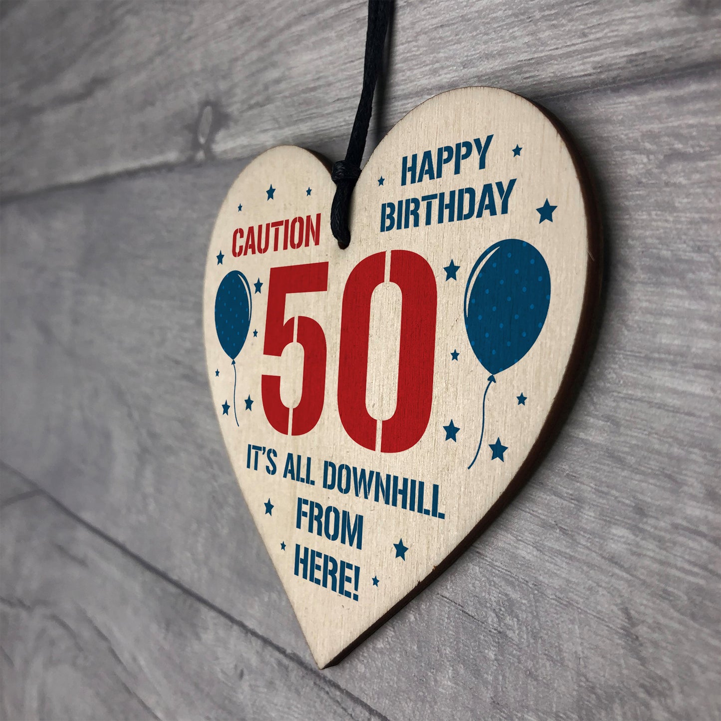 Funny 50th Birthday Gifts Novelty Wood Heart Gift For Him Her