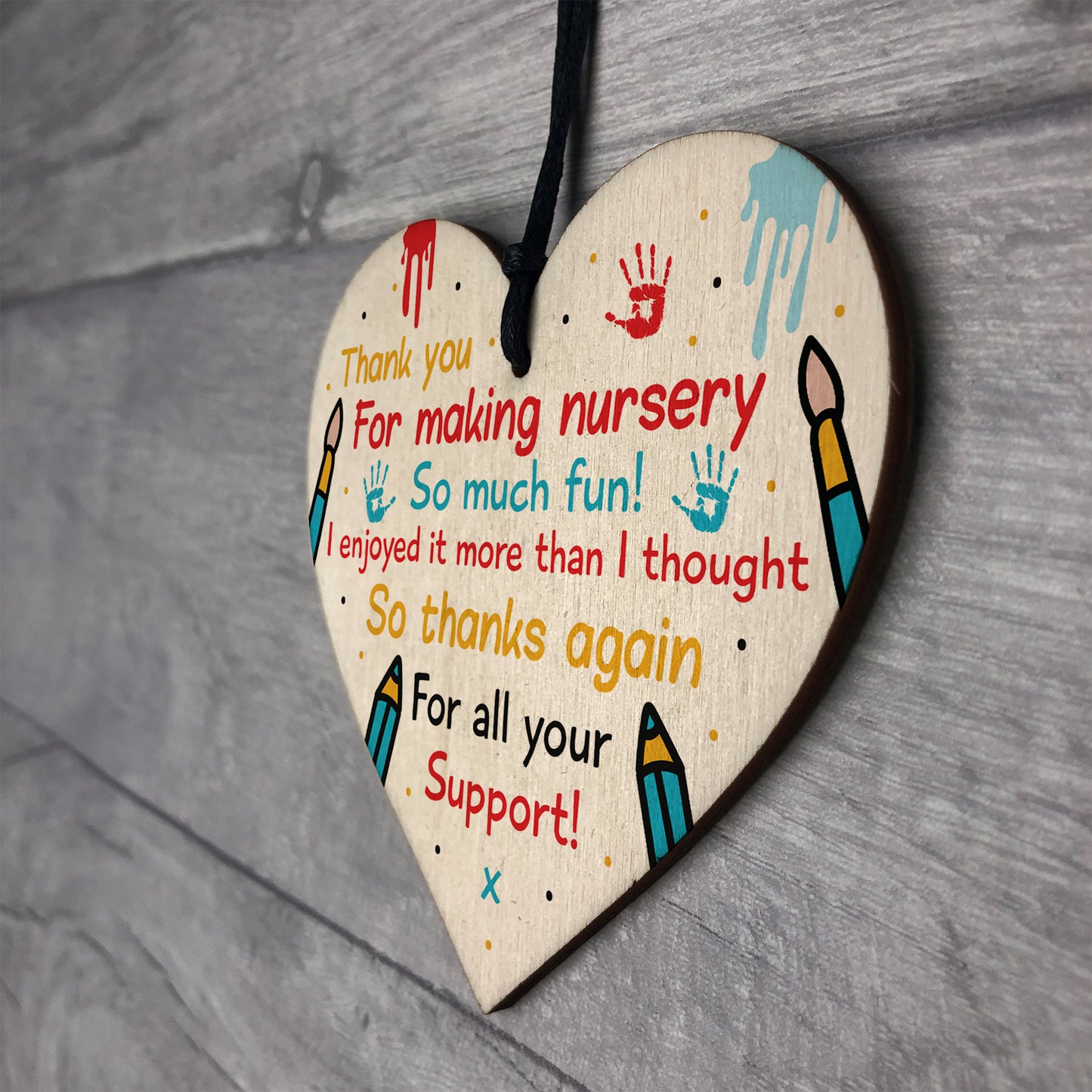 Nursery Teacher Thank You Gifts Wooden Heart Leaving Present