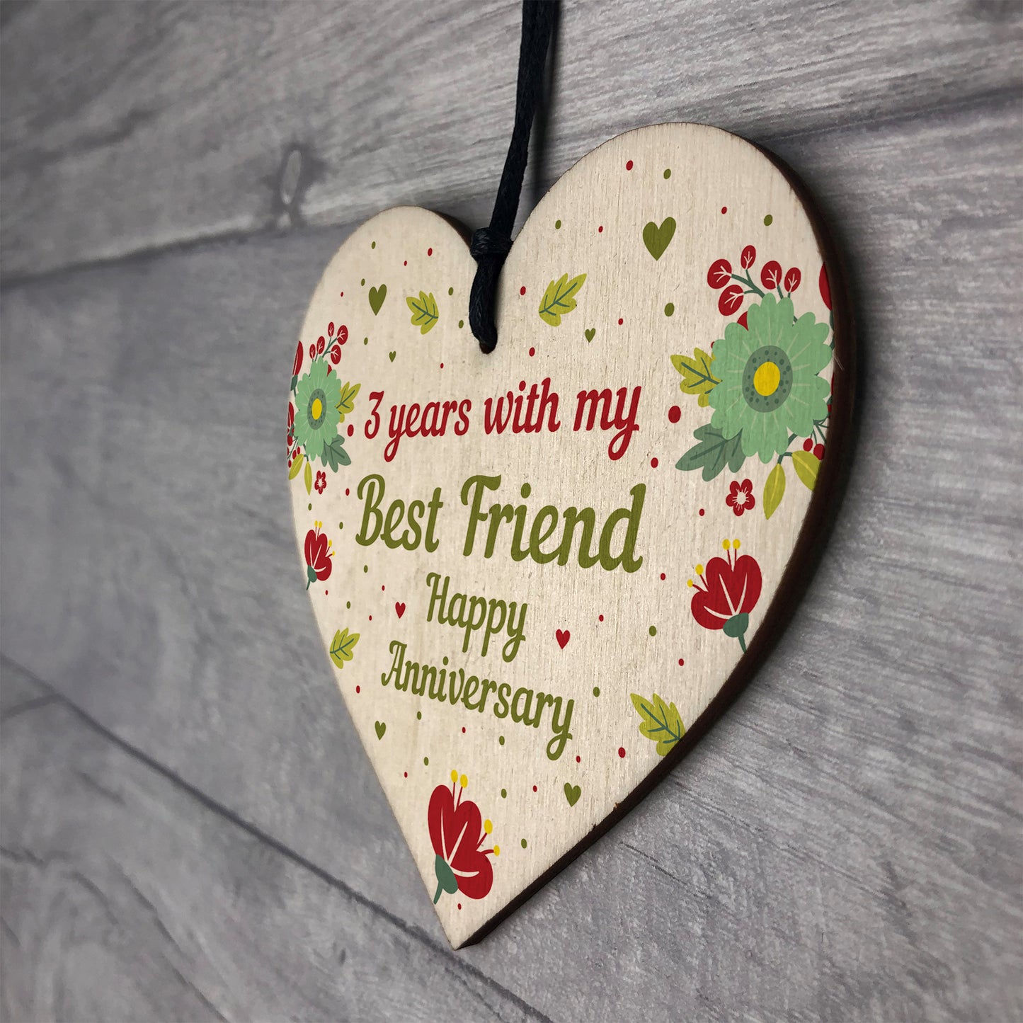 3rd Wedding Anniversary Gift For Husband Wife Wooden Heart Gifts