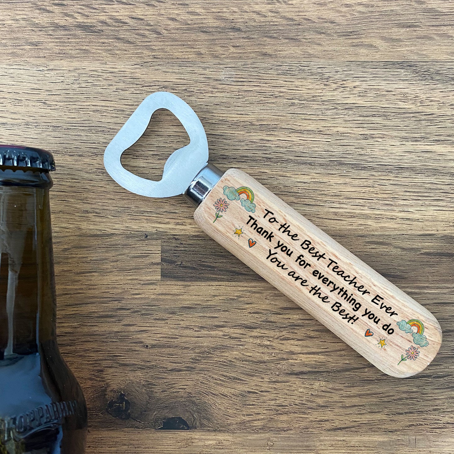 Best Teacher Ever Gift Wood Bottle Opener Teacher Gift Thank You