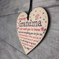 Cute Grandma Wooden Heart Nan Birthday Christmas Gifts
