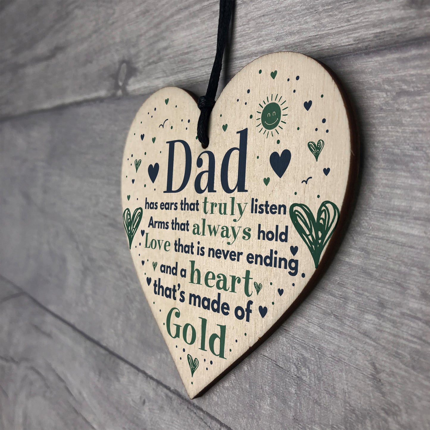 Fathers Day Gift Wooden Heart Gift For Dad Daddy Daugther Gifts