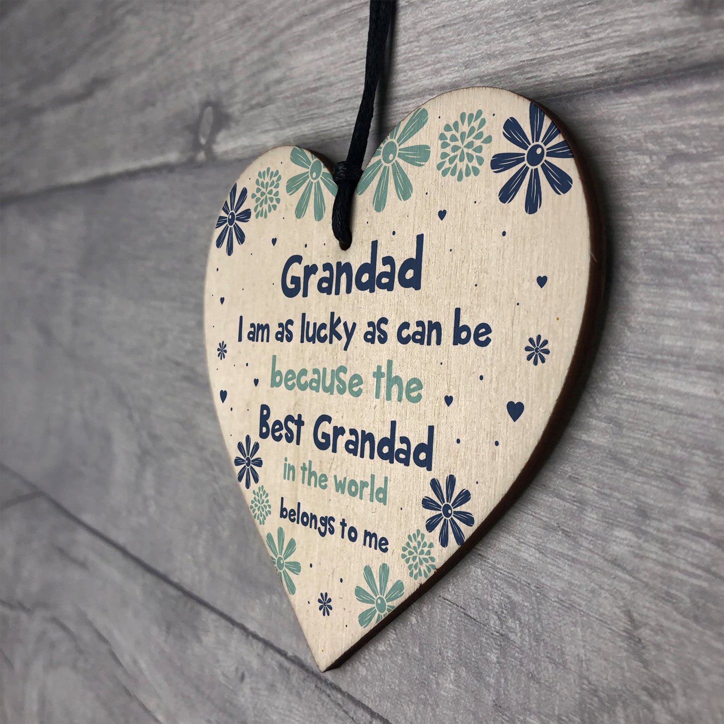 Novelty Gift For Grandad Dad Fathers Day Birthday Wood Heart