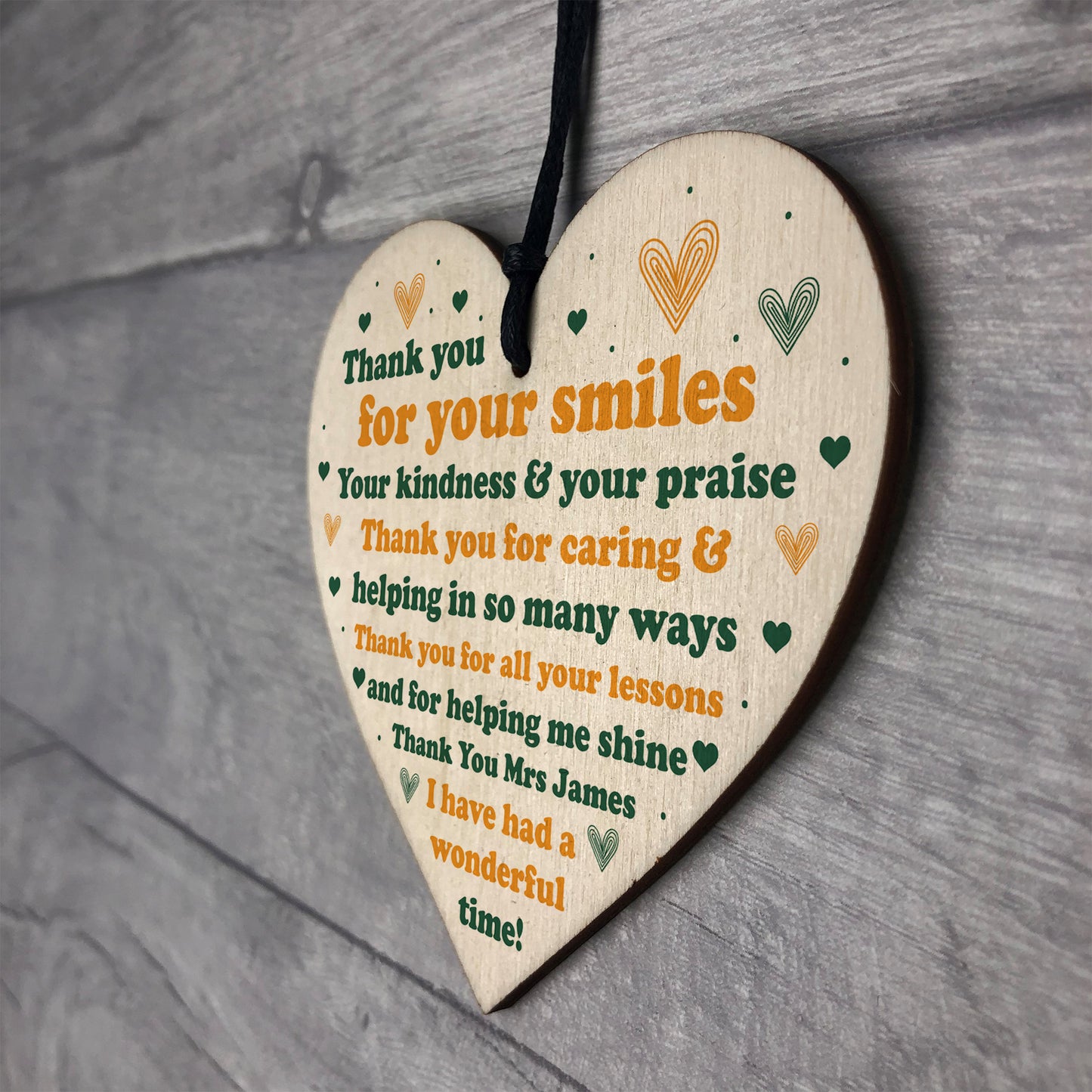 Teacher Gifts From Student Wood Heart Thank You Nursery Teacher