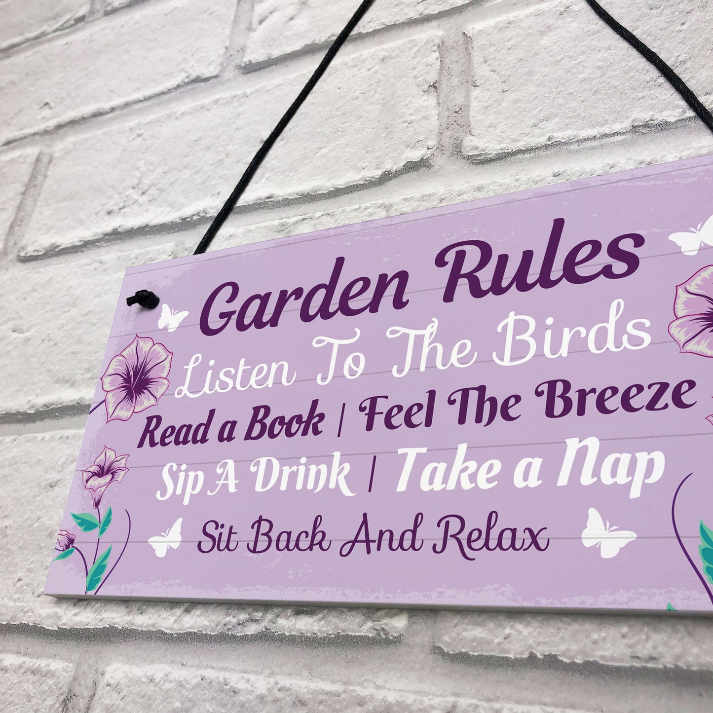 Garden Rules Novelty Hanging Plaque Summer House Accessories