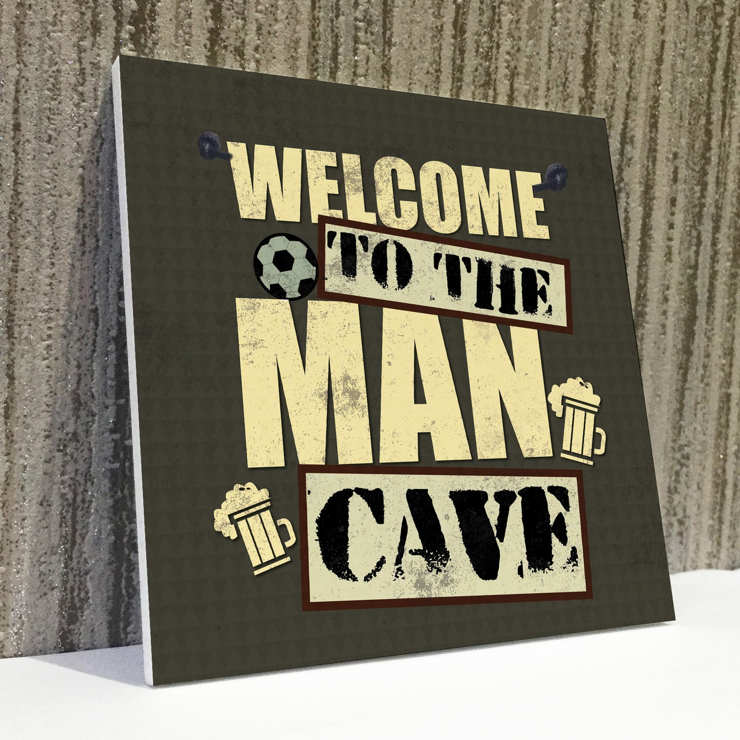 Welcome To The Man Cave Wall Plaque Sign Fathers Day Gift