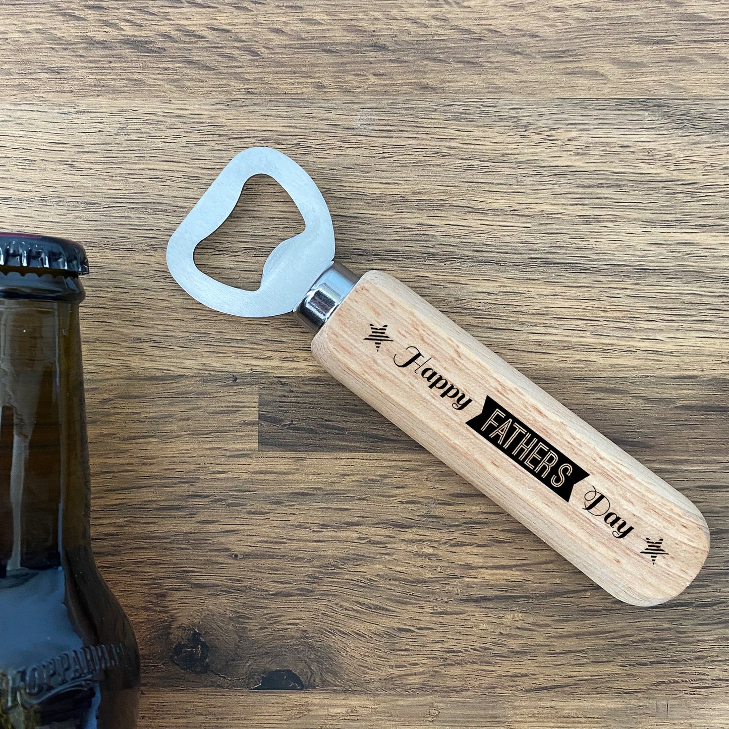 Happy Fathers Day Gift For Dad Wooden Bottle Opener Gift For Him