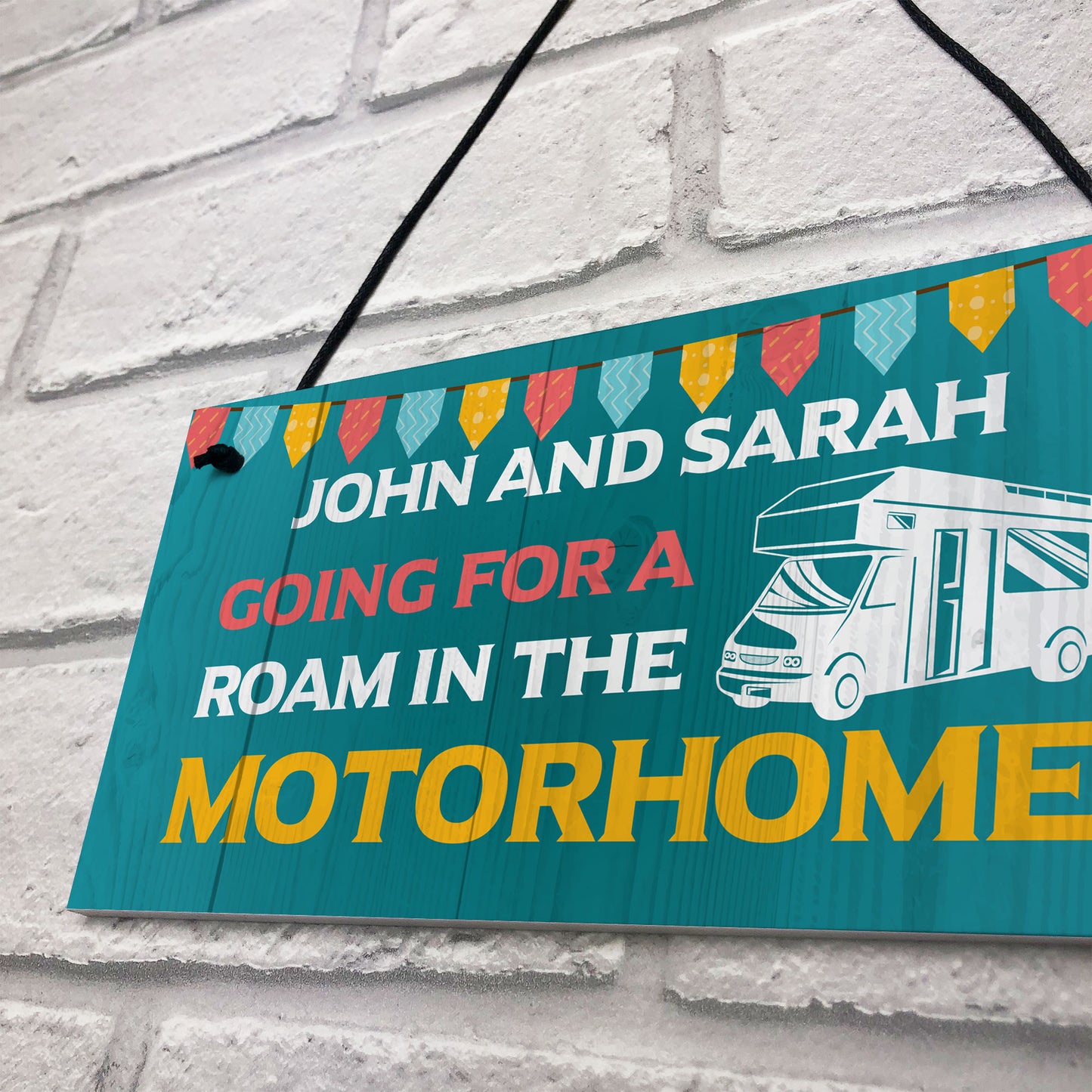 Motorhome Personalised Hanging Sign Novelty Decor Signs