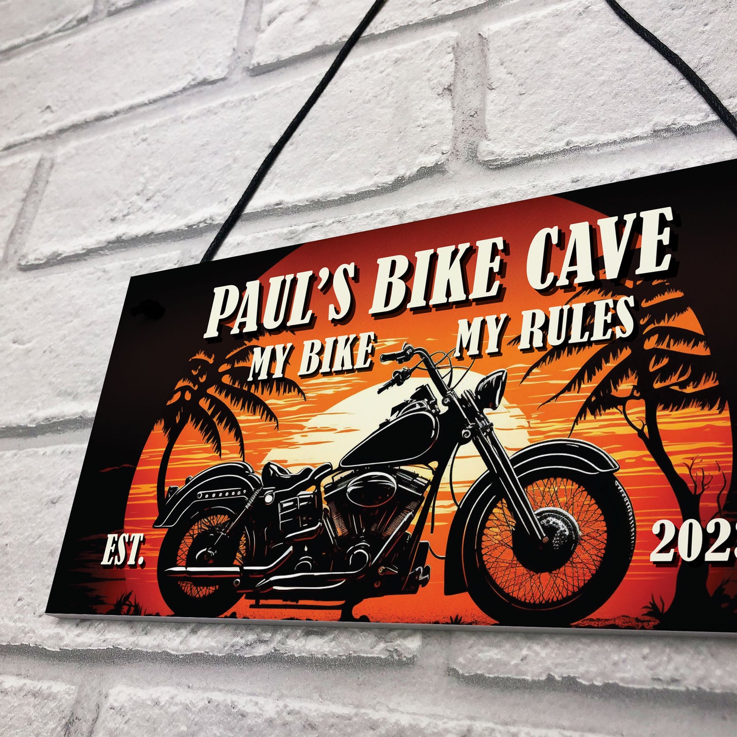 PERSONALISED Biker Man Cave Sign Motorcycle Motorbike Garage