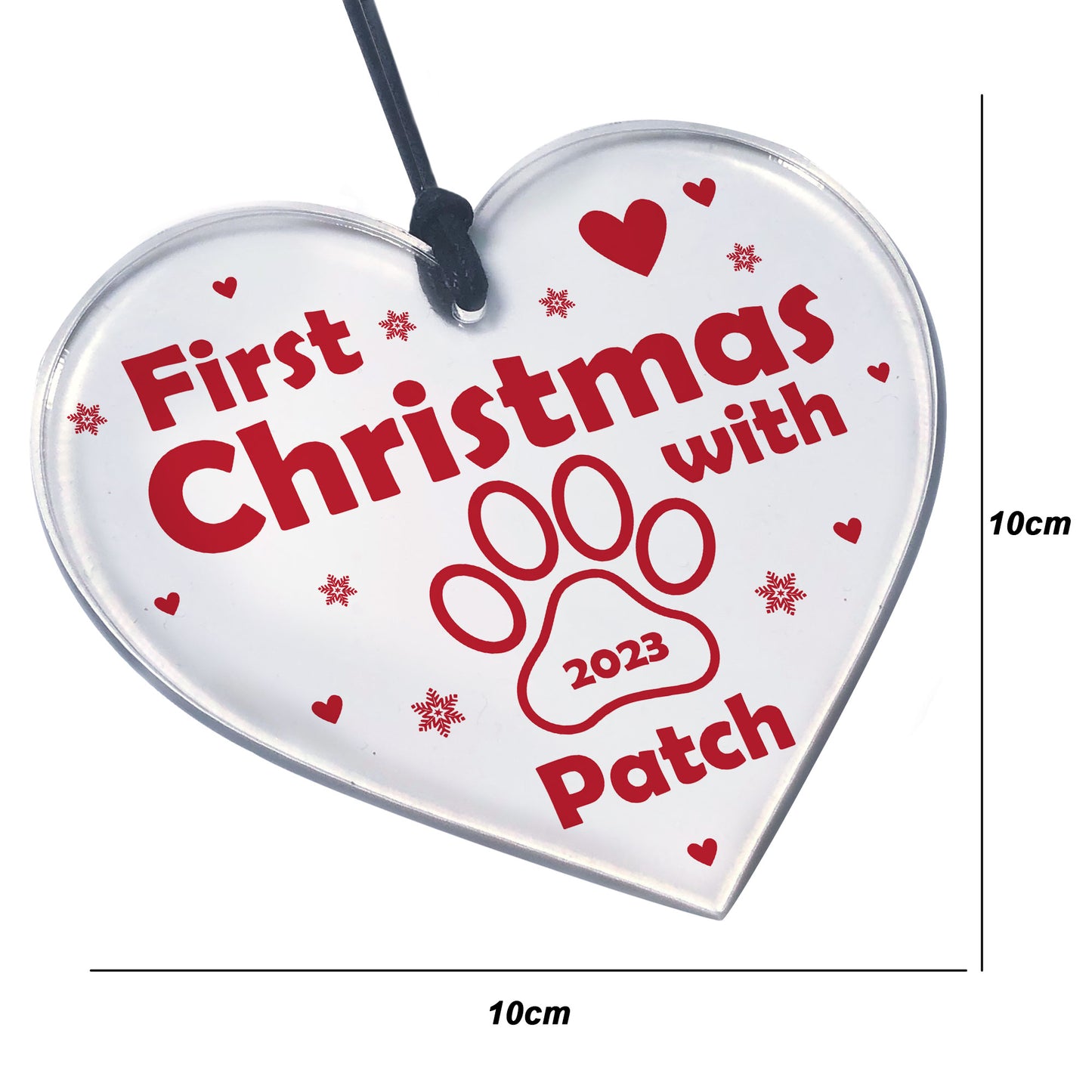 1st Christmas With Dog Puppy Personalised Christmas Decoration