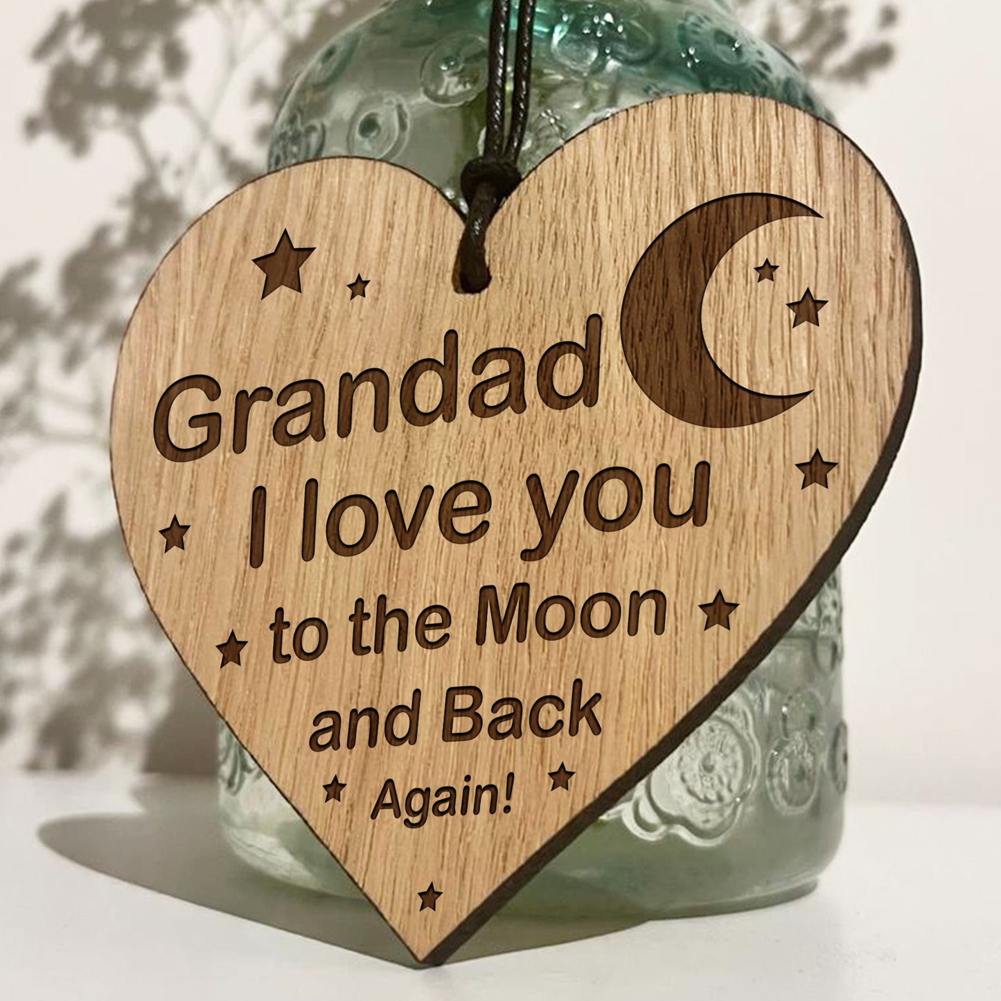 Grandad Gifts For Birthday Fathers Day Wood Engraved Heart