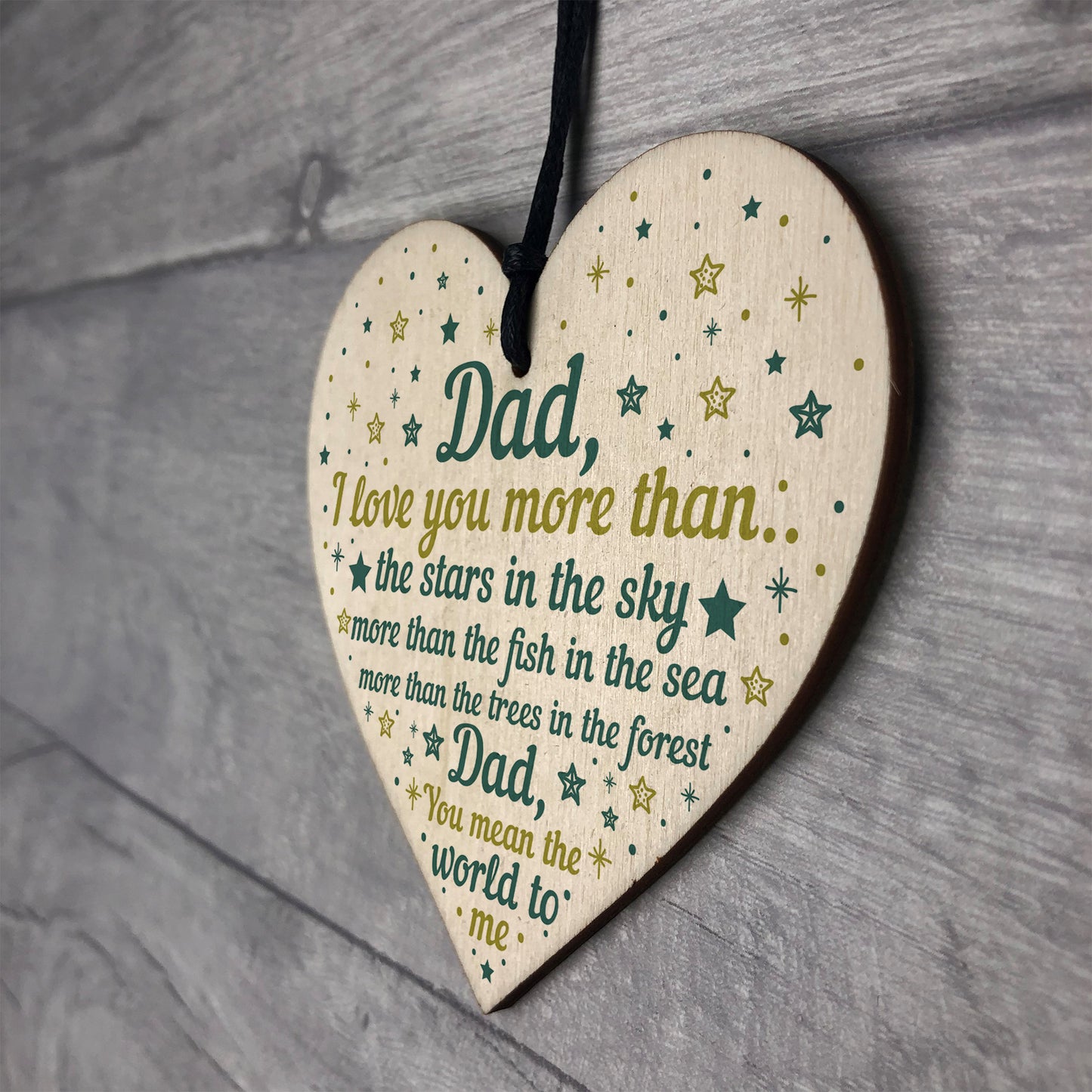 Dad I Love You Wooden Heart Fathers Day Gift Dad Birthday Gift