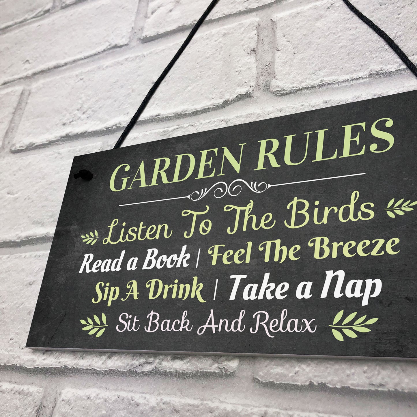 Garden Rules Hanging Sign Home Decor Garden Shed Plaque