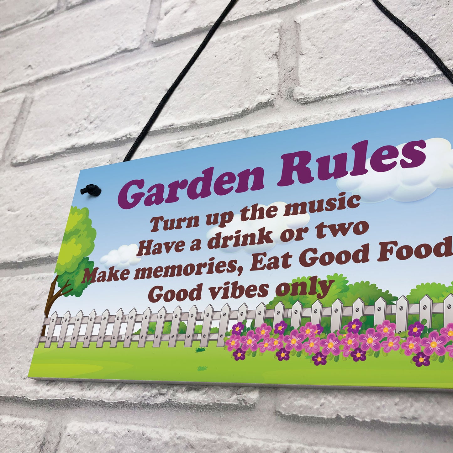 Cool Garden Rules Sign Hanging Shed Summerhouse Plaque Garden