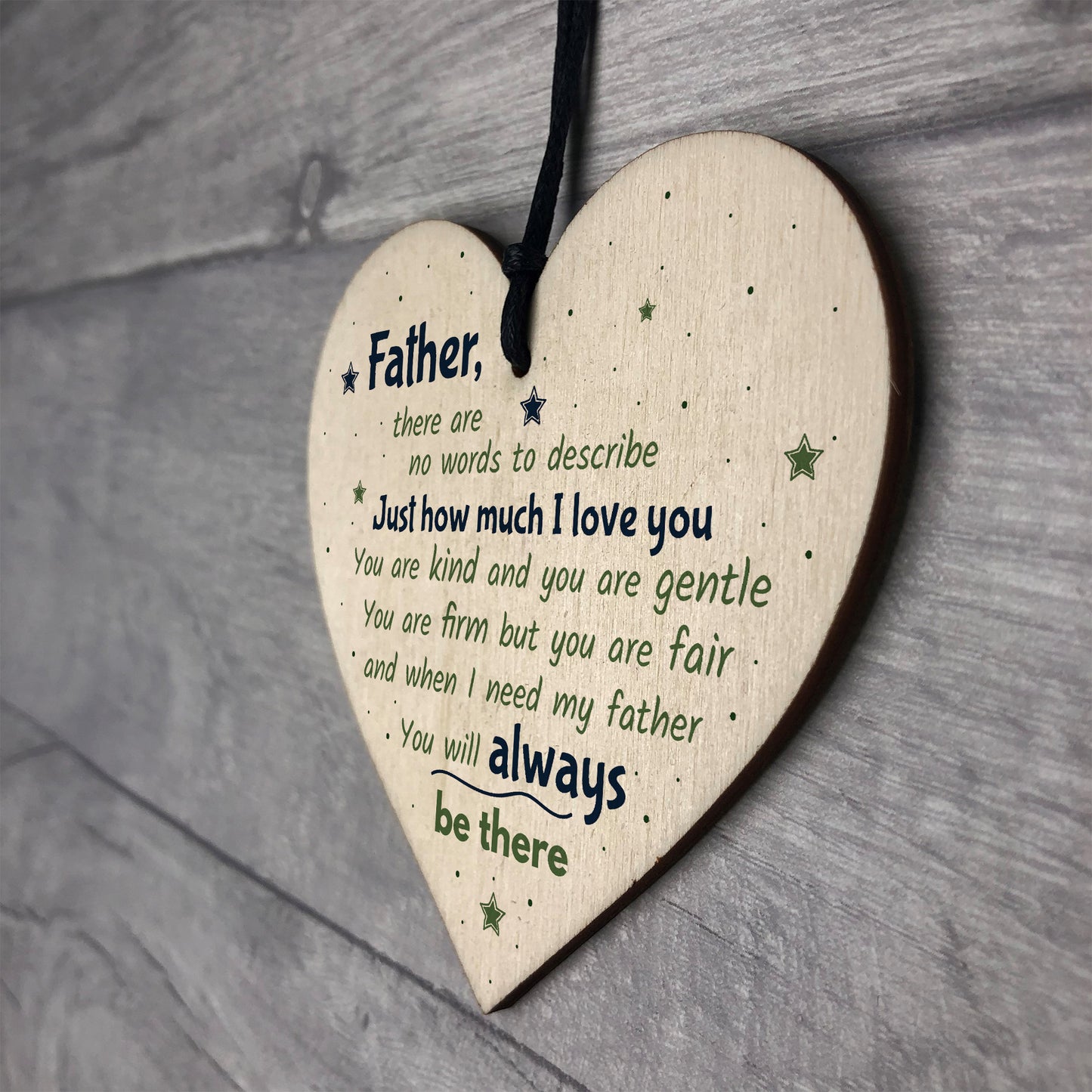 Father Daddys Girl Dad Daddy Wood Heart FATHERS DAY Gift For Him