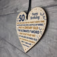 Funny 50th Birthday Gifts For Men Women Wooden Heart Decoration