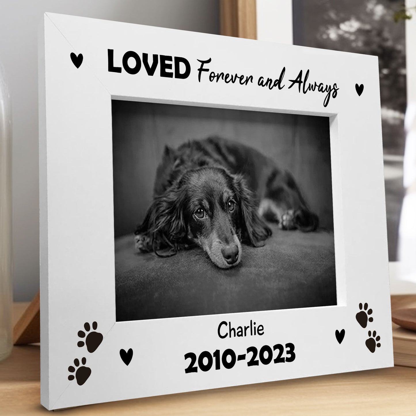 LOVED Forever And Always Personalised Memorial Photo Frame