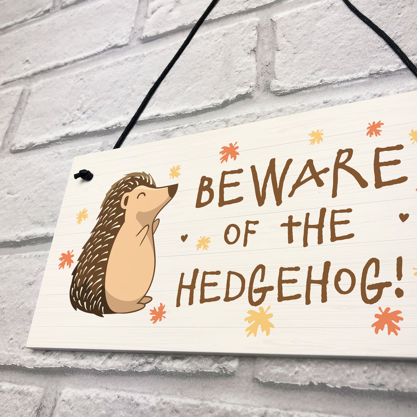 BEWARE OF THE HEDGEHOG Funny Garden Sign Hedgehog Sign