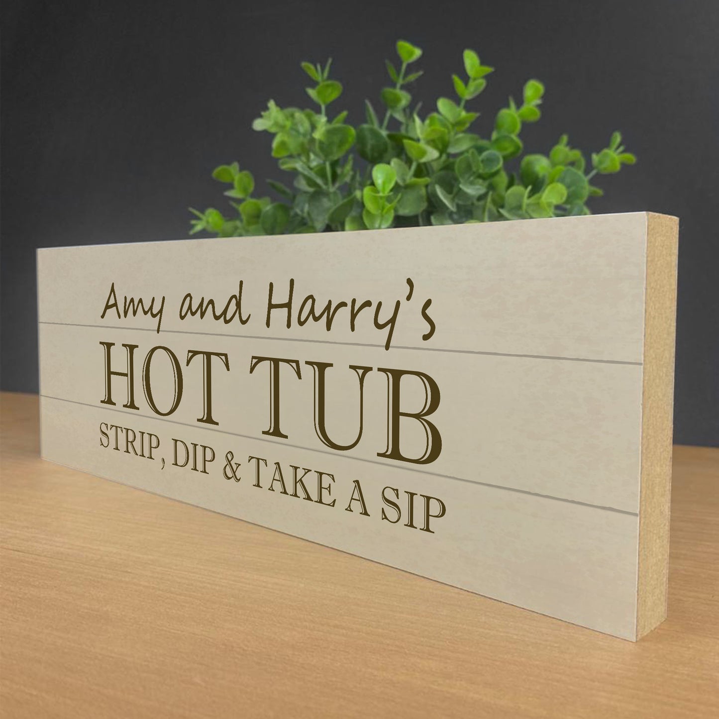 Personalised Hot Tub Wooden Sign Outdoor Plaque For Garden