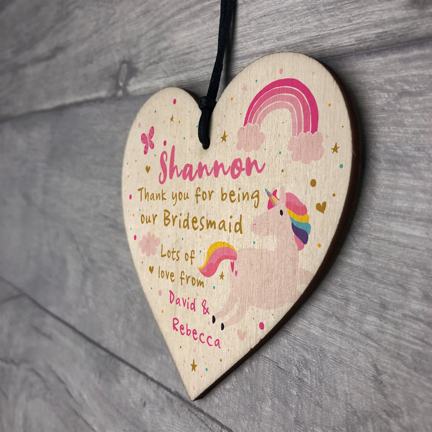 Personalised ThankYou Gift Present Bridesmaid Heart Wedding Gift