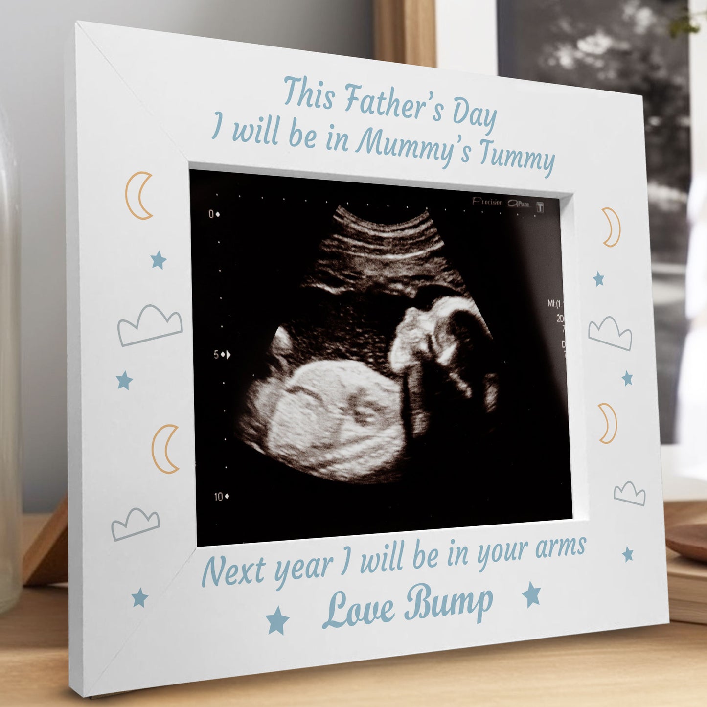 Fathers Day Gift For Dad To Be Wooden Baby Scan Photo Frame