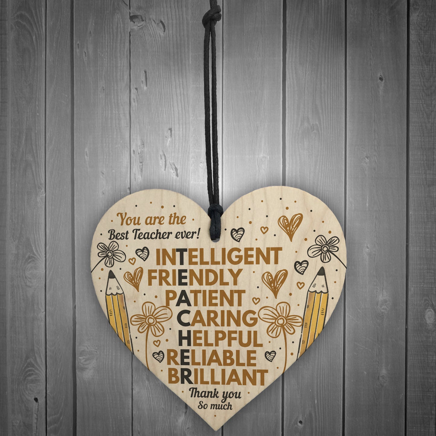 Gift For Amazing Teacher TEACHER PLAQUE Wood Heart And Card