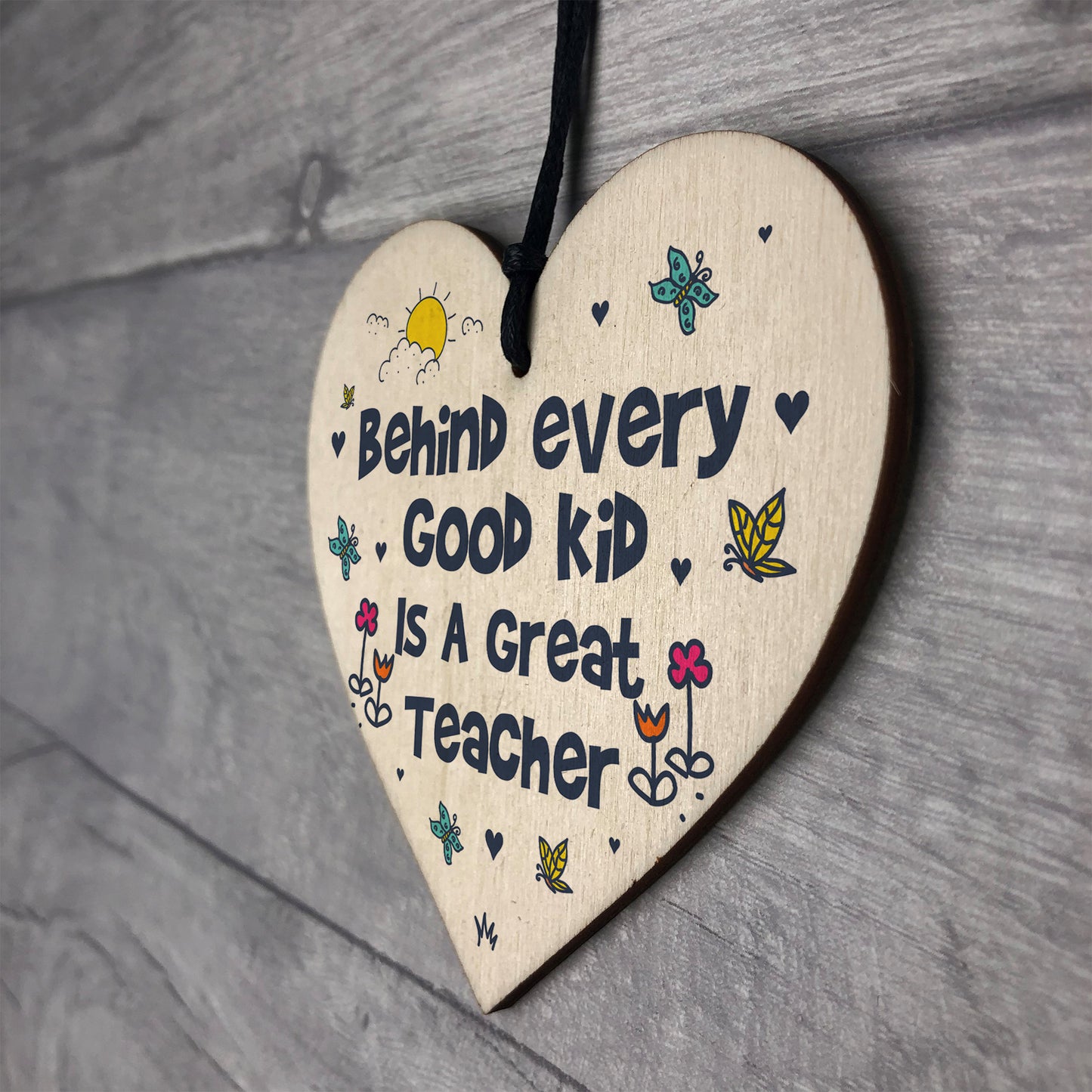 Nursery Teacher Thank You Gift Wood Heart Teaching Assistant