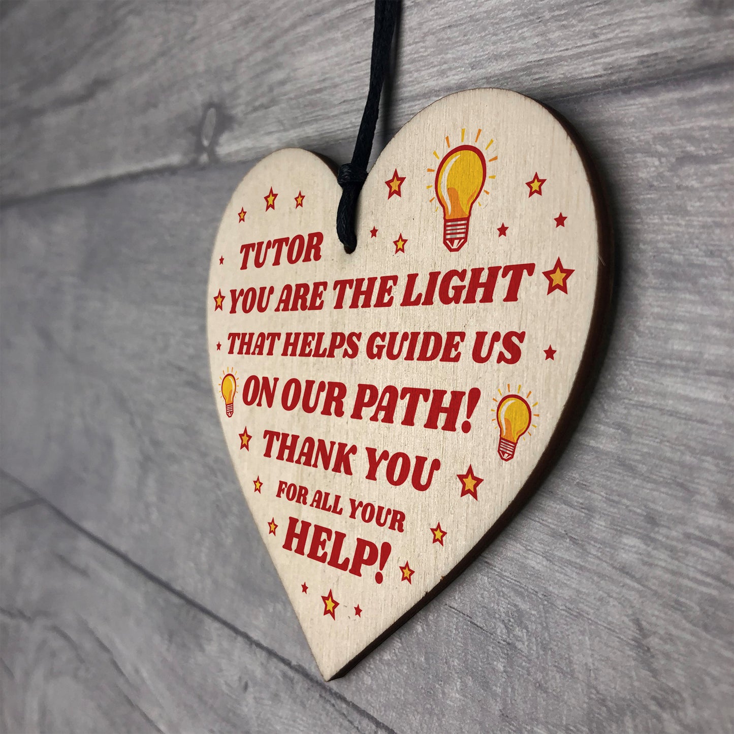 Handmade Thank You Tutor Gift Heart Hanging Sign Teacher Gifts