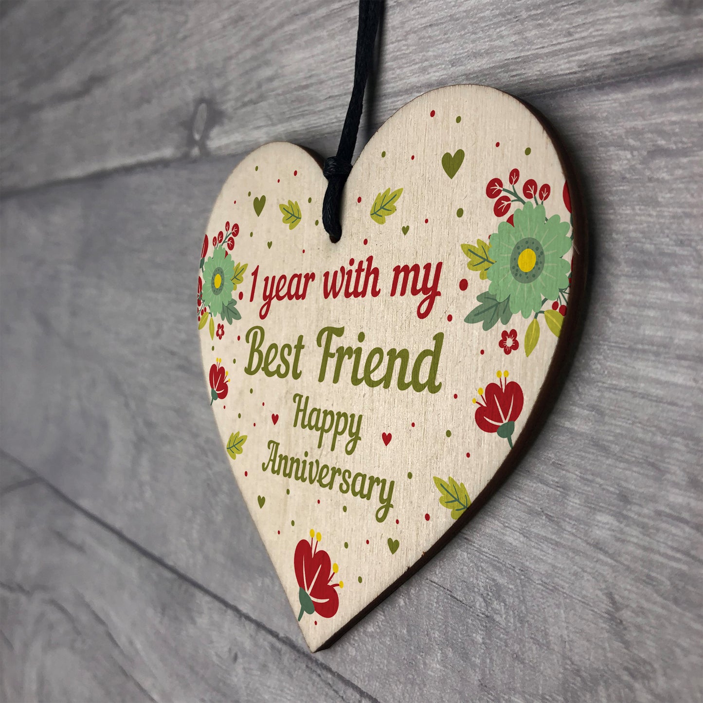 1st Wedding Anniversary Gift For Husband Wife Wooden Heart Gifts