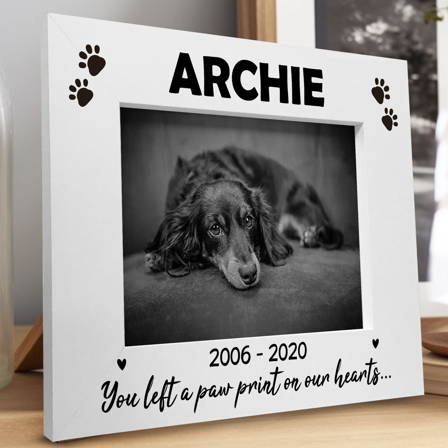 Pet Photo Frame Wooden Gift Personalised Dog Puppy Handmade