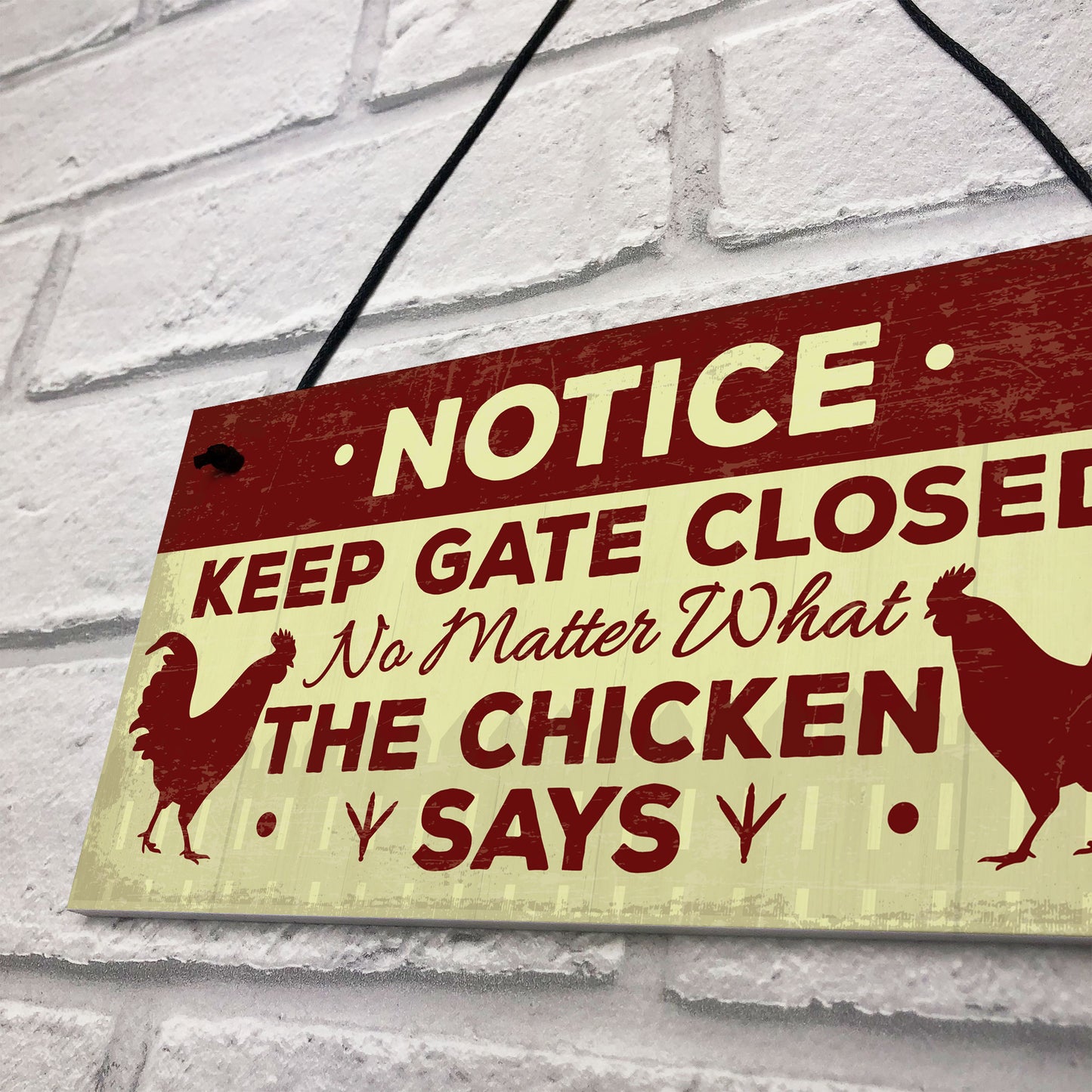 Chicken Gifts Hanging Warning Sign For Gate Garden Chicken Coop