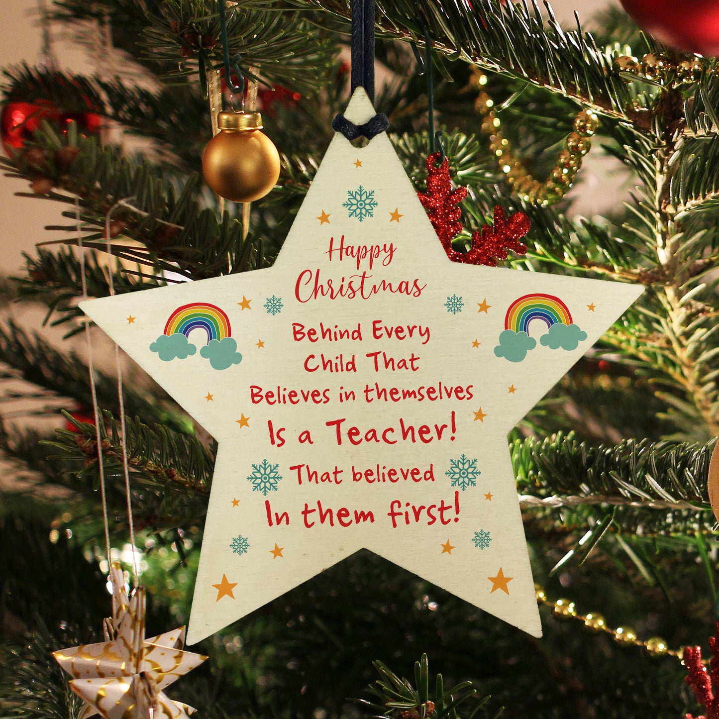 Thank You Gift For Teacher Wooden Star Christmas Gift From Child