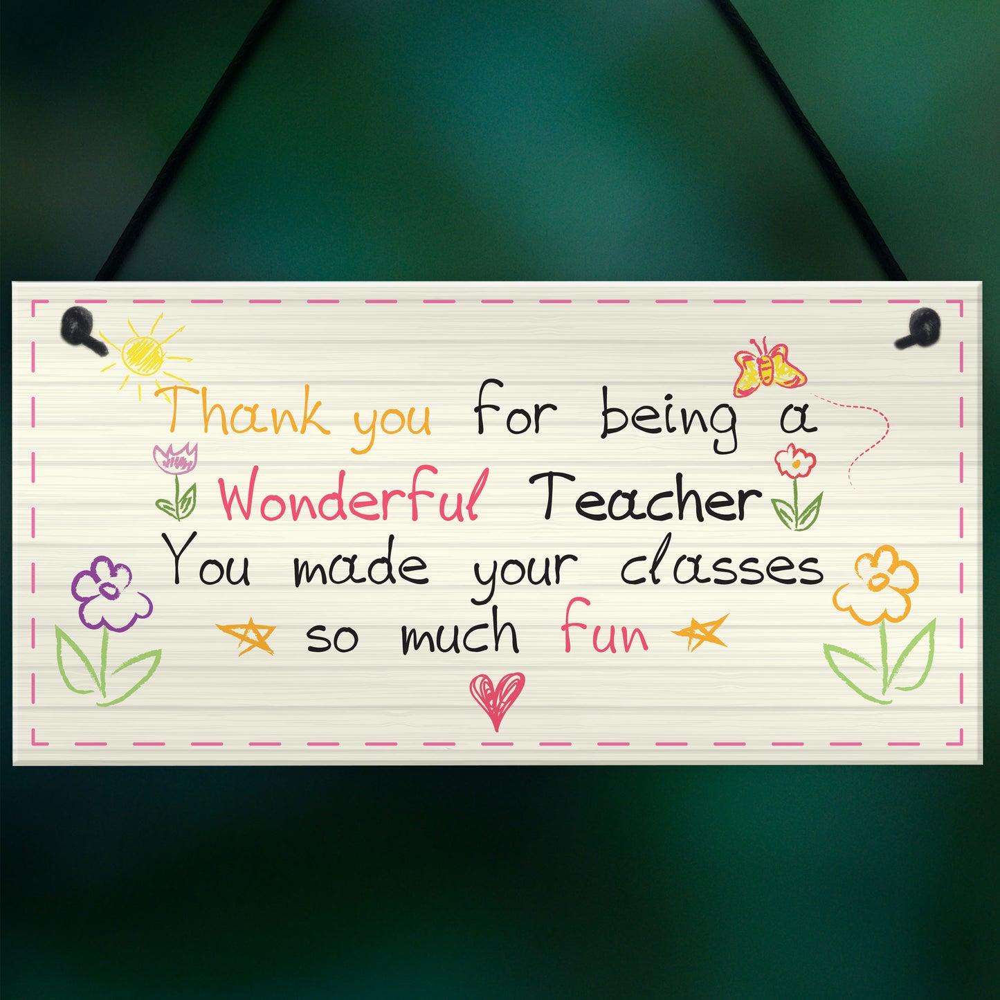 Wonderful Teacher Leaving Nursery Preschool Thankyou Plaque Gift