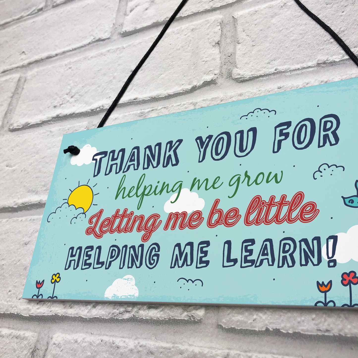 Nursery Teacher Preschool THANK YOU Gift Hanging Sign Plaque