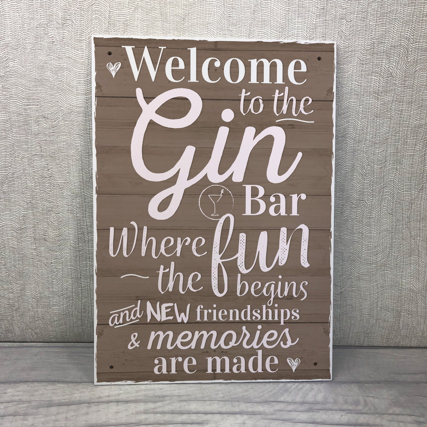 Gin Bar Hanging Plaque Alcohol Party Novelty Birthday Gift