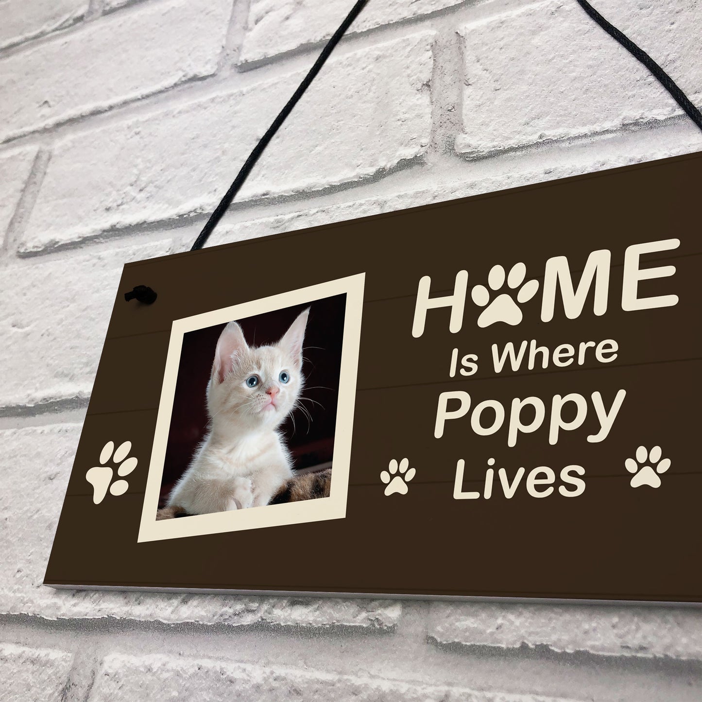 Home Is Where Cat Is Personalised Photo Plaque Cat Gift Cat Sign